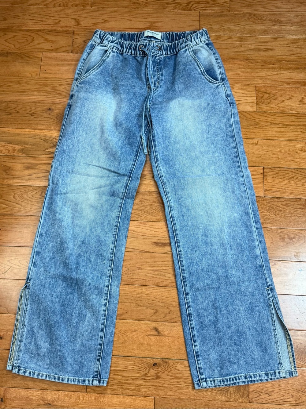 One Teaspoon Roadhouse Wide-Leg Drawstring Denim Jeans NWOT